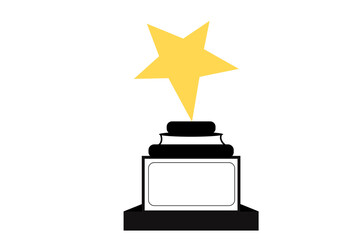 Star shaped trophy vector design for the winner of the competition