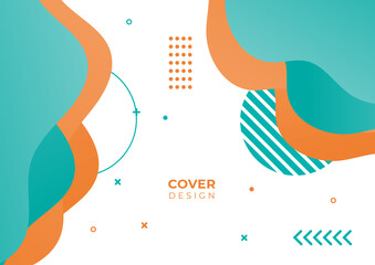 Gradient flowing geometric pattern background texture for poster cover design. Minimal color abstract gradient banner template. Modern vector wave shape for brochure