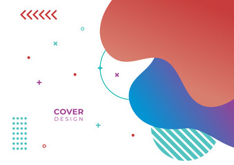 Gradient flowing geometric pattern background texture for poster cover design. Minimal color abstract gradient banner template. Modern vector wave shape for brochure