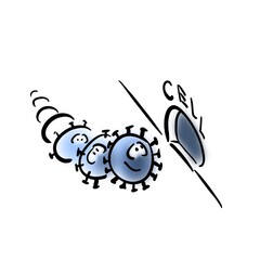Viruses in line at the entrance to cell