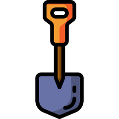 shovel line icon