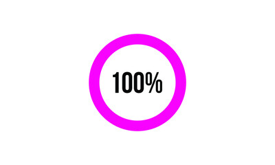 Circle Percentage Diagrams Showing 100% Ready-to-use for web Design, user interface (UI) or Infographic - Indicator with Pink