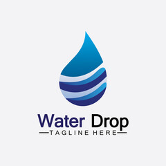 Abstract Blue water drop logo Vector illustration design template.