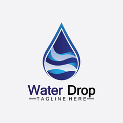 Abstract Blue water drop logo Vector illustration design template.