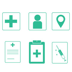 medical icons set coronavirus doctor hospital