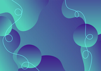 Abstract colorful blue and green curve background