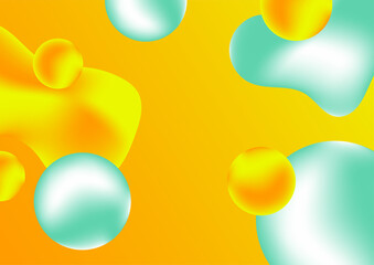 Abstract yellow orange background with fluid and wave element shapes. Orange abstract background. Yellow abstract background