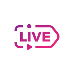 Live word and play modern style symbol logo design vector