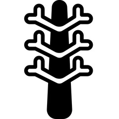 dry tree solid line icon