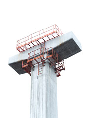Construction structure freeway pillar isolated on white background