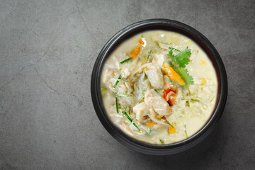 salted fish dip with coconut milk in bowl © bantita
