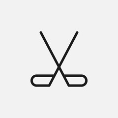 Hockey sticks icon isolated on background. Hockey symbol modern, simple, vector, icon for website design, mobile app, ui. Vector Illustration