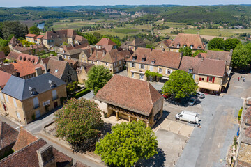 Fototapeta na wymiar Vue aérienne de la bastide de Domme