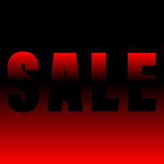 Bright creative sale banner. Unusual design with black and red gradient. Cool vector illustration. Template for promotion, social media post, ad, special offer, advertisement, discount, promo