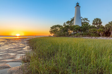 St Marks lighthouse sunset