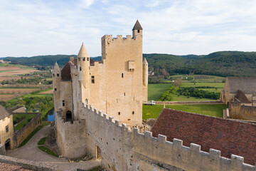 Fototapeta na wymiar Vue aérienne du château de Beynac 