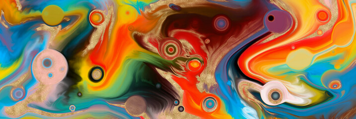 Abstract bacground. Multicolor Acrylic pour fluid art. 3d illustration 
