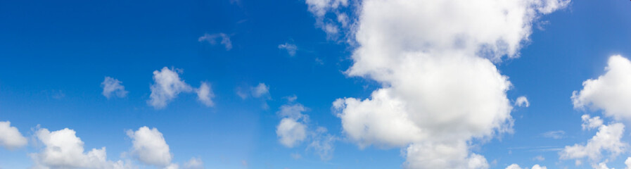 Naklejka na ściany i meble panorama view of blue sky and white cloud.