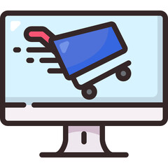 online shopping line icon