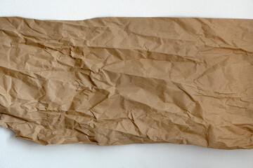 paper on light, white background.Crumpled Paper Wallpaper.crumpled paper sheet texture.Copy space