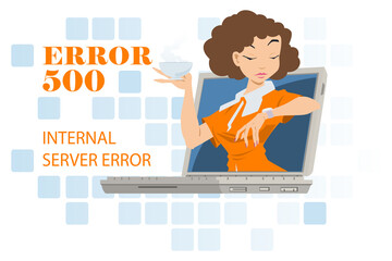 Failure of computer. Illustration for internet and mobile website.