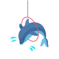 Dolphinarium Isometric Icon © Macrovector
