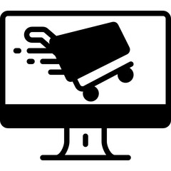 online shopping solid line icon