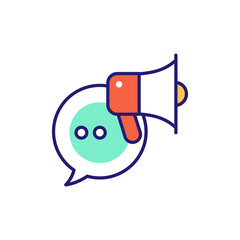 Advertisement vector flat outline fill icon style illustration. EPS 10