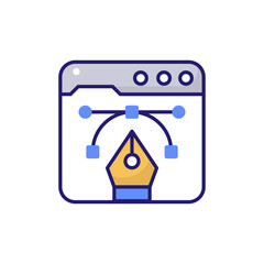 Web Design vector flat outline fill icon style illustration. EPS 10