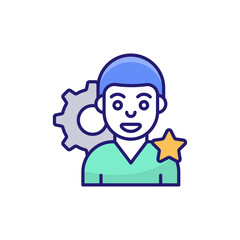 Brand Manager vector flat outline fill icon style illustration. EPS 10