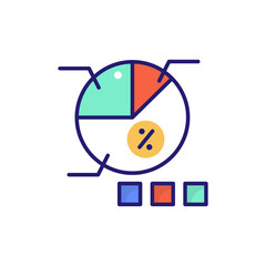 Market Graph vector flat outline fill icon style illustration. EPS 10