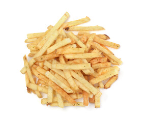 Fresh fries isolated on white.