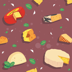 pattern with pieces of cheese