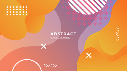 Fototapeta premium Minimal colorful orange geometric background. Dynamic fluid shapes composition. Minimal color abstract gradient banner template. Modern vector wave shape for brochure