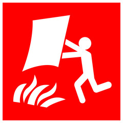 Fire Blanket Symbol Sign, Vector Illustration, Isolate On White Background Label. EPS10