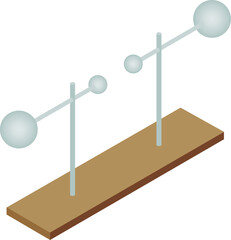 Hertz metallic spheres vector illustration isolated on white background. 