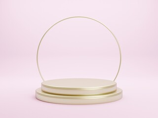 Abstract geometric blank empty space minimal product cosmetic advertising luxury cylinder platform podiums stand show display mock up. pastel colour background studio. 3d rendering.