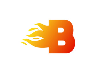 fire B alphabet letter icon for company. Red flames design suitable for a corporate logo