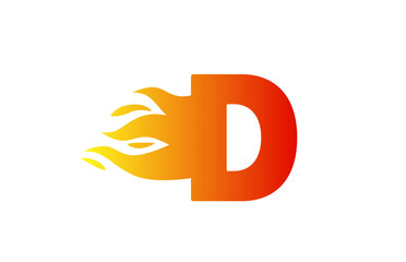 fire D alphabet letter icon for company. Red flames design suitable for a corporate logo