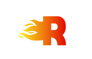 fire R alphabet letter icon for company. Red flames design suitable for a corporate logo