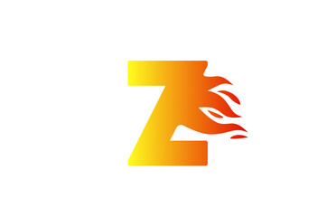 fire Z alphabet letter icon for company. Red flames design suitable for a corporate logo