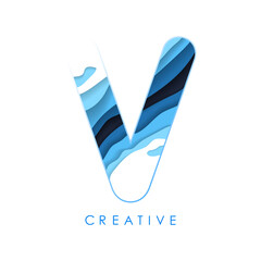 Obraz premium Logo V Letter Design with Fonts and Creative Letters.