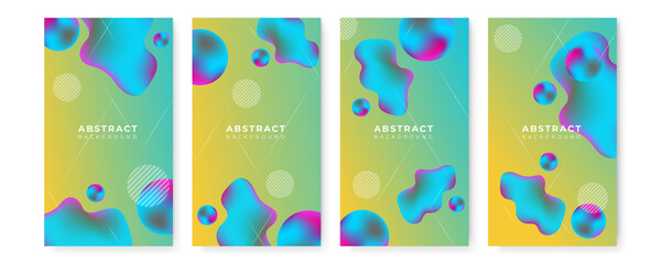 Color gradient background design. Abstract geometric background with liquid shapes. Cool background design for posters, brochure, business card, template, presentation. Vector illustration.