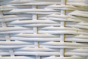 Close-up on the texture of the wicker basket.
