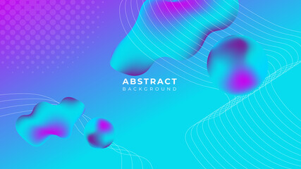 Color gradient background design. Abstract geometric background with liquid shapes. Cool background design for posters, brochure, business card, template, presentation. Vector illustration.