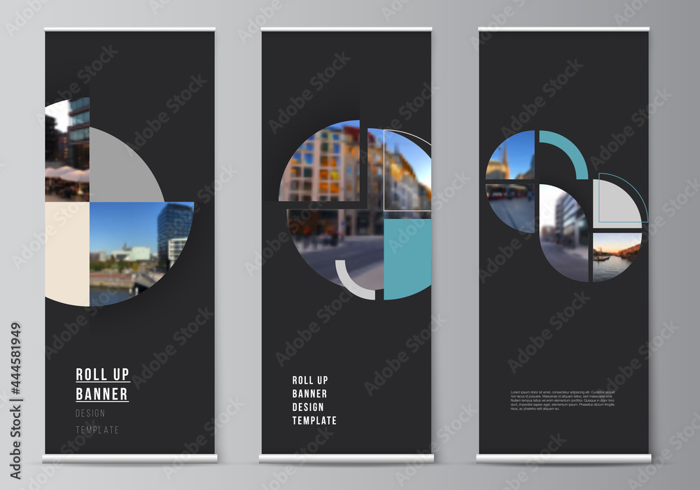 Canvas Prints vector layout of roll up mockup design templates for vertical flyers, flags design templates, banner