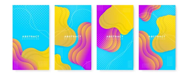Set of modern colourful geometric shapes and objects. Abstract design template for brochures, flyers, banners, headers, book covers, notebooks background vector