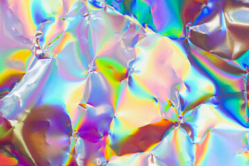 Holographic iridescent background. holographic foil texture background.