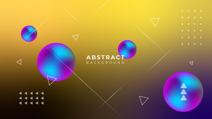 Colorful abstract wave geometric background with Memphis style. Gradient flowing geometric pattern background texture for poster cover design. Minimal color abstract gradient banner template.