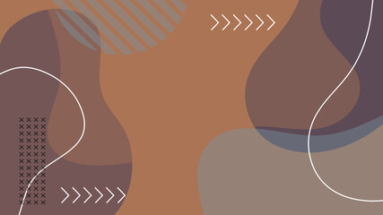 Modern earth tone color geometric shapes and objects. Abstract design template for brochures, flyers, banners, headers, book covers, notebooks background vector